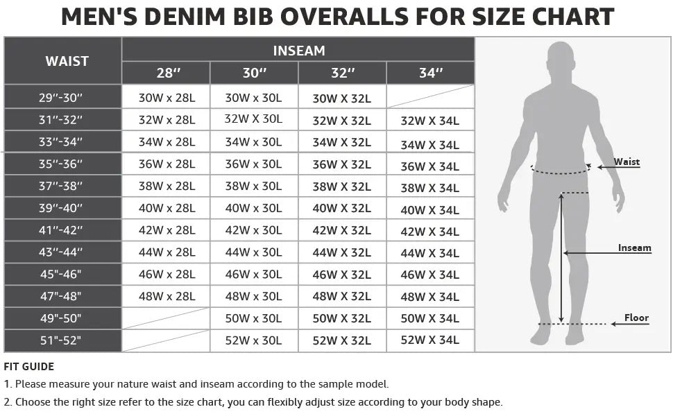 🔥Last Day Promotion!Men's Denim Bib Overalls, Workwear with Adjustable Straps and Convenient Tool Pockets